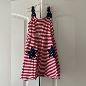 Gymboree 4th of July Red and White Striped Dress with Blue Stars